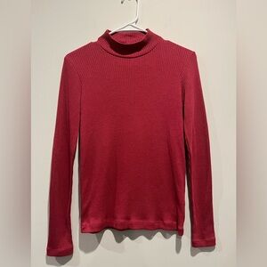 Uniqlo Burgundy Ribbed Knit Top